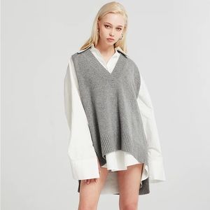 STORETS Lyla Oversized Knit Wool Vest